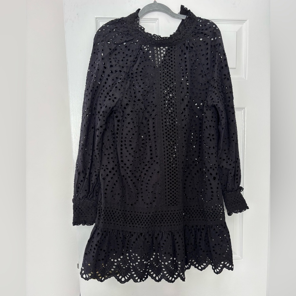 H&M Black Eyelet Detail Dress